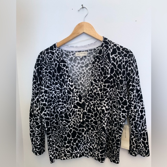 ⭐️NWT Jones New York Sport Cropped Cotton Cardigan w/Giraffe Print size XL - Picture 11 of 11
